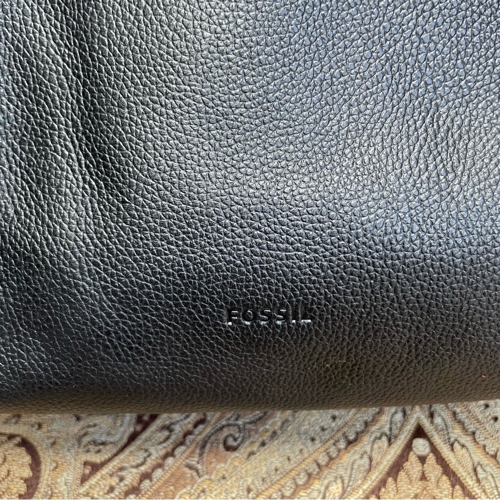 Fossil Felicity Backpack Black Pebbled Leather Brown Top Handle Mini Bag - Picture 4 of 16